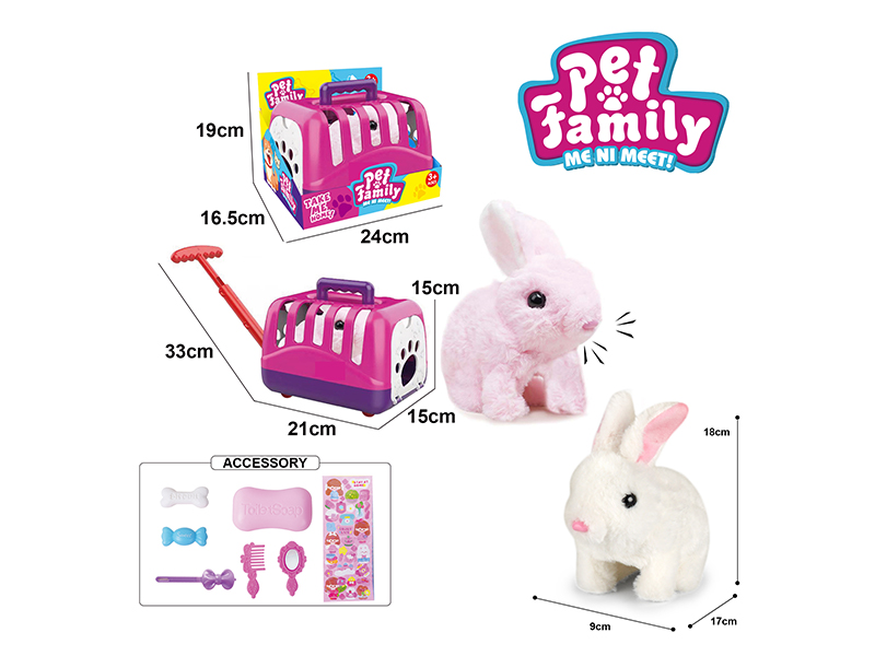 Electric Plush Rabbit+Portable Cage+Accessories