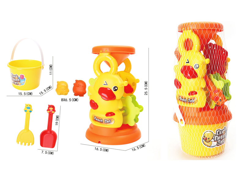 Beach Hourglass+Beach Bucket Set