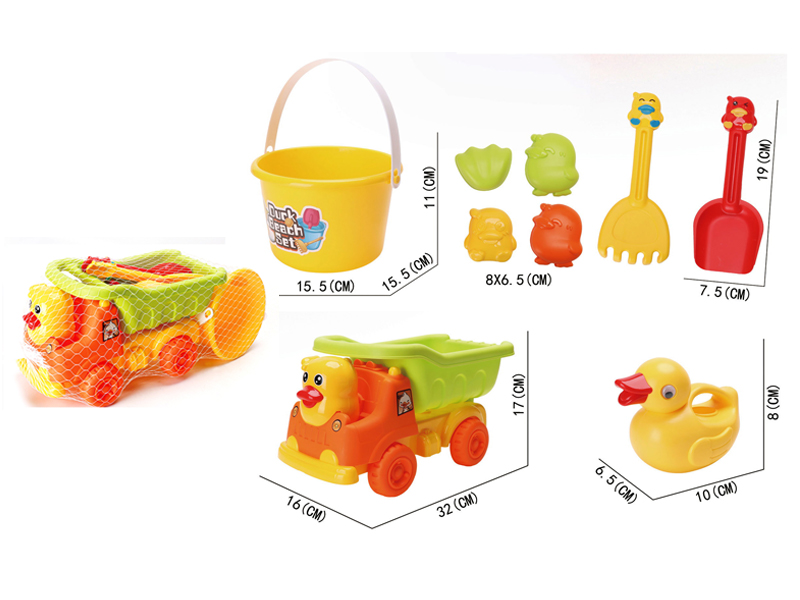 Duck Beach Car+Beach Bucket Set