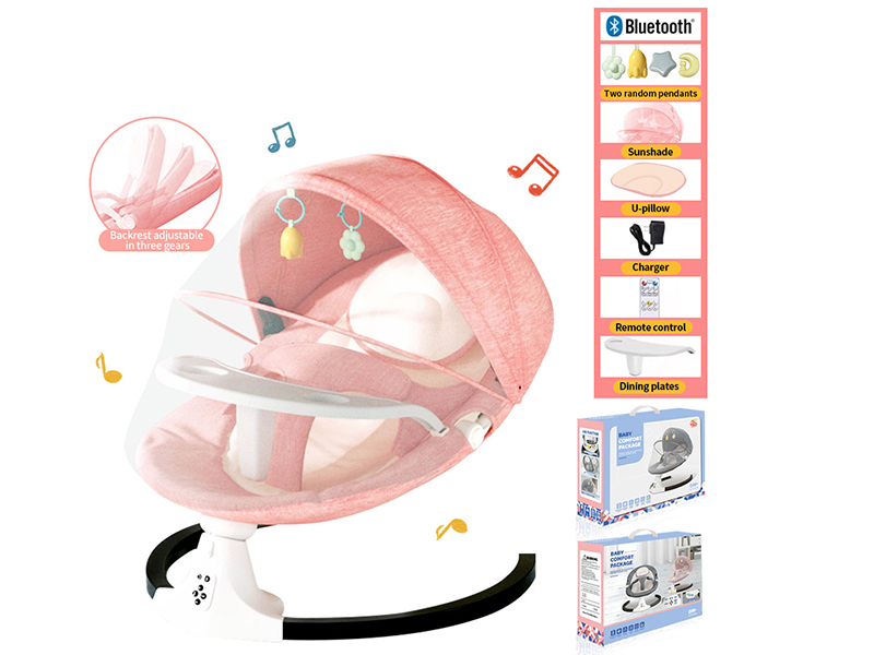 Adjustable Electric Baby Bouncer With Dining Plates, Sunshade