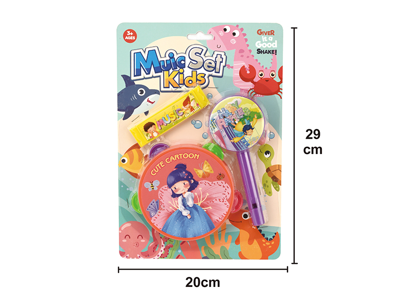 Kids Cartoon Timbrel Music Set 3pcs