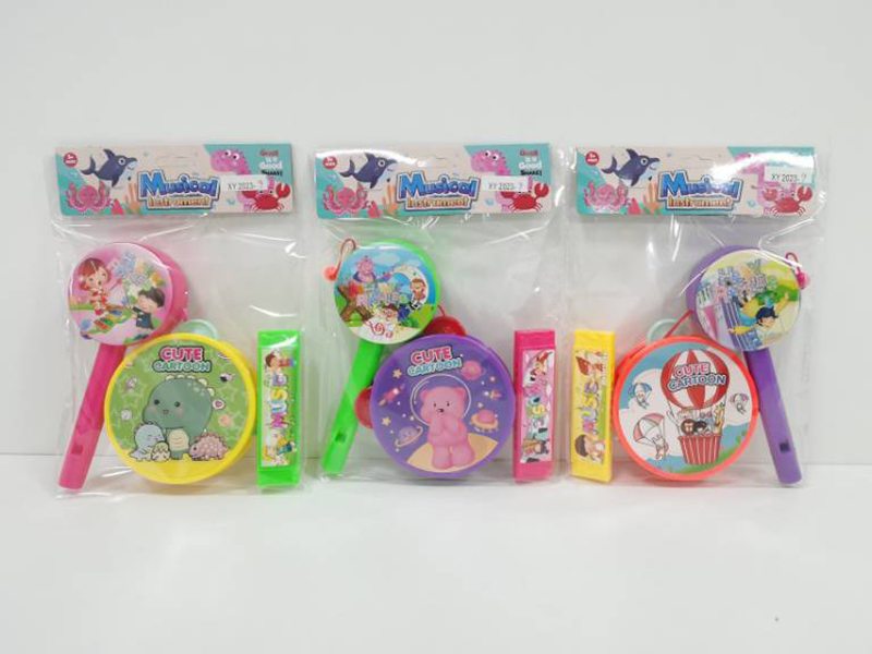 Kids Cartoon Timbre + Rattle-Drum + Harmonica