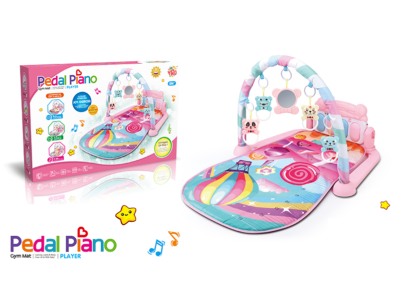 Hot Sir Balloon Theme Baby Pedal Piano Fitness Blanket(Pink)