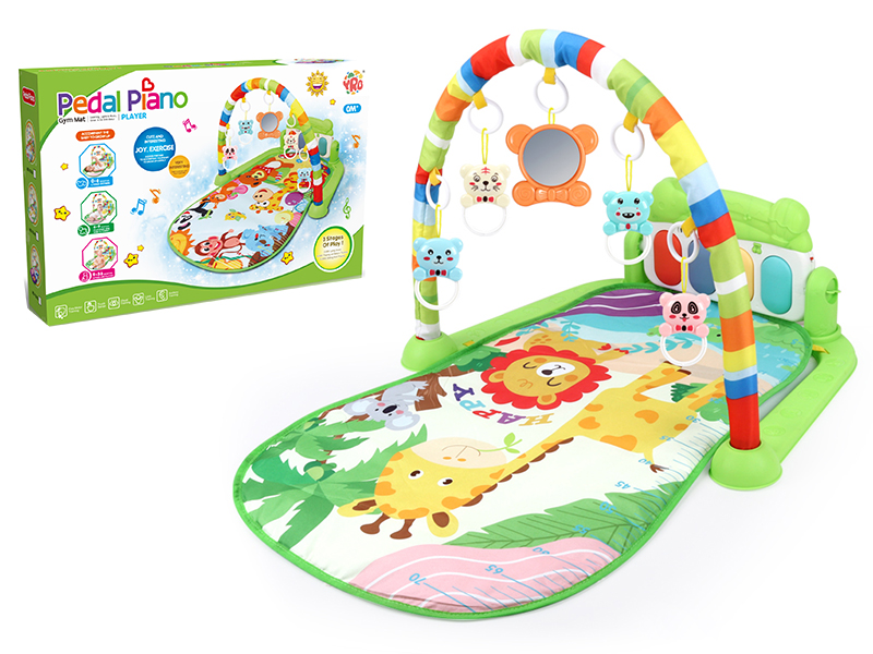 Animal Theme Baby Pedal Piano Fitness Blanket(Green)