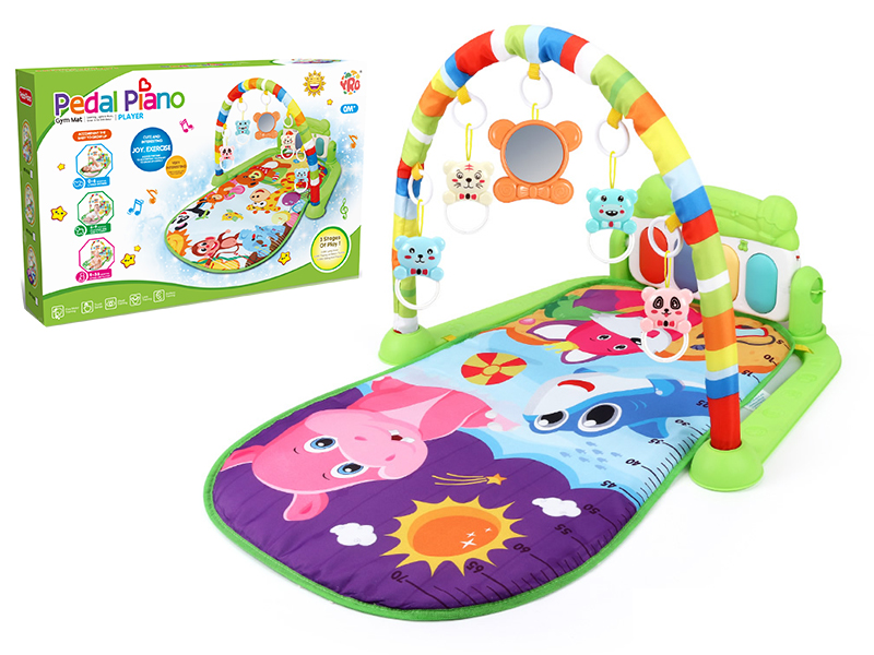 Animal Theme Baby Pedal Piano Fitness Blanket(Green)