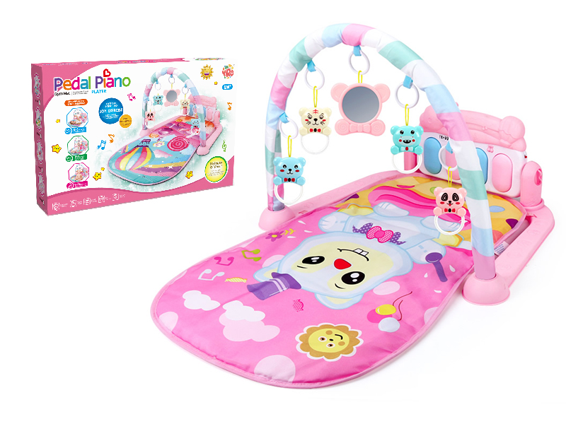 Squirrel Theme Baby Pedal Piano Fitness Blanket(Pink)