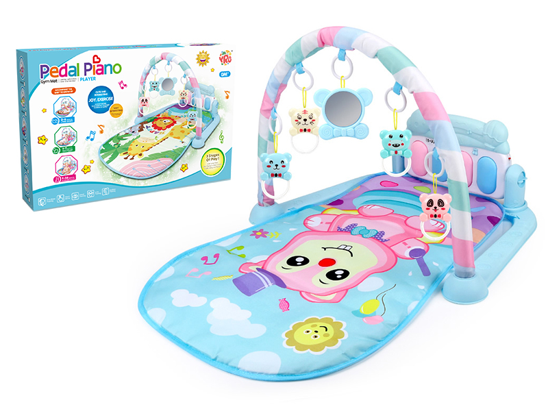 Squirrel Theme Baby Pedal Piano Fitness Blanket(Blue)