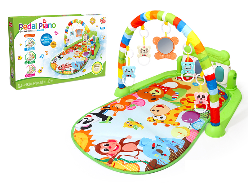 Zoo Theme Baby Pedal Piano Fitness Blanket(Green)