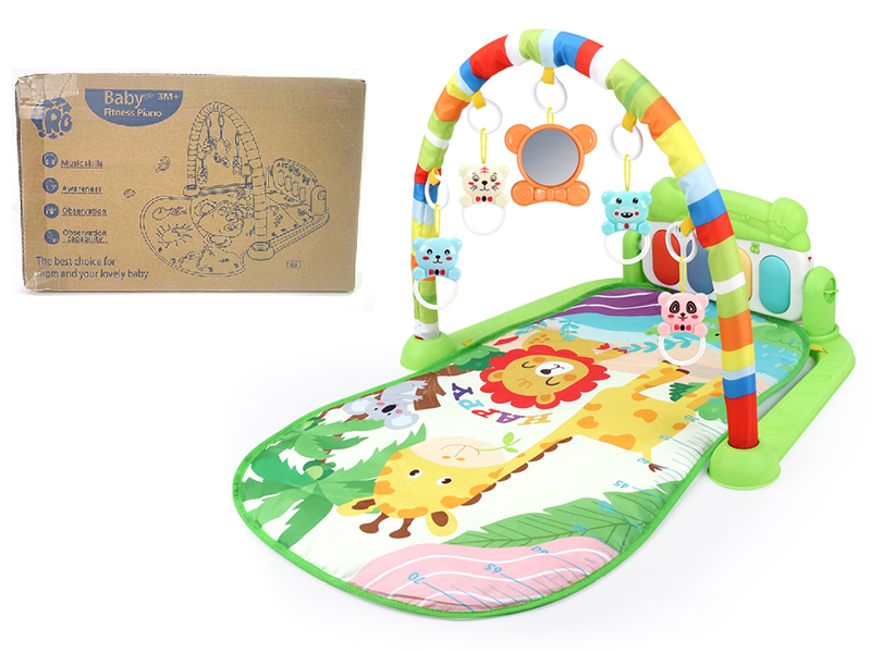 Animal Theme Baby Pedal Piano Fitness Blanket(Green)