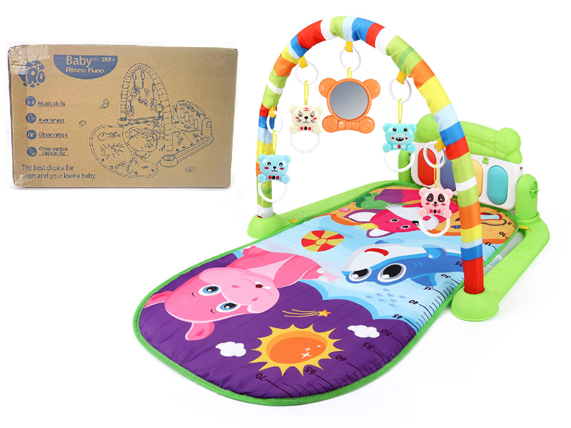 Animal Theme Baby Pedal Piano Fitness Blanket(Green)