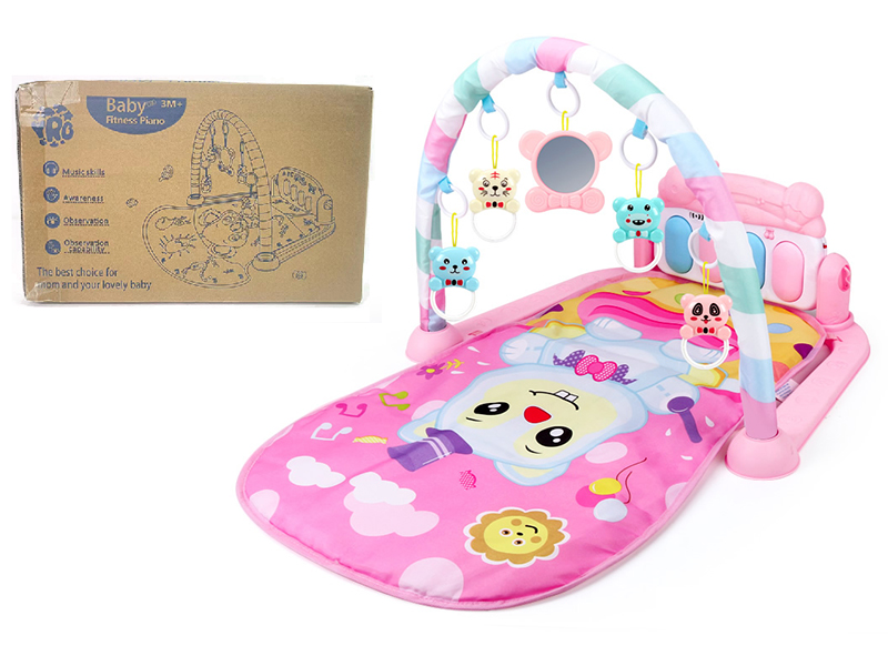 Squirrel Theme Baby Pedal Piano Fitness Blanket(Pink)