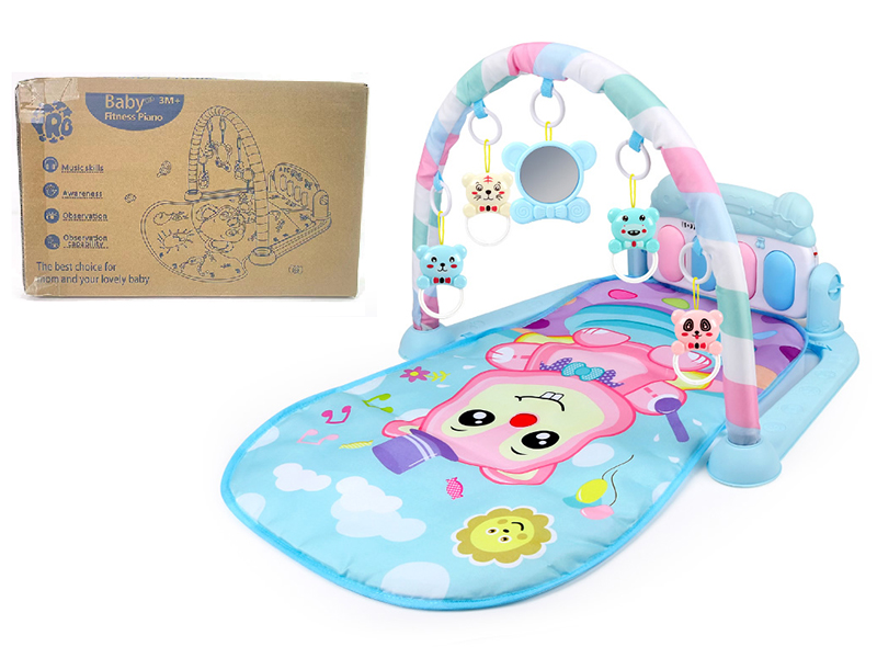 Squirrel Theme Baby Pedal Piano Fitness Blanket(Blue)