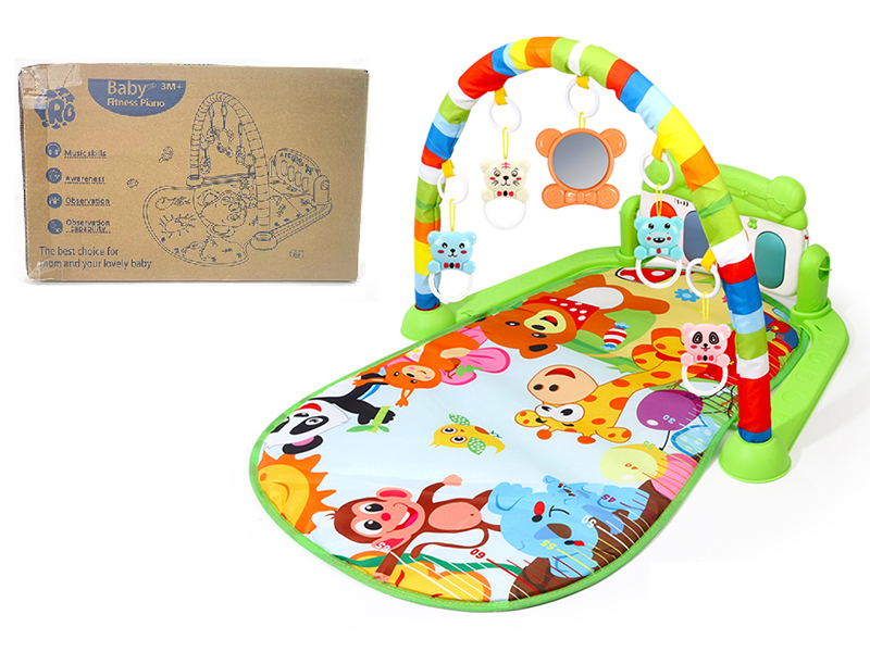 Zoo Theme Baby Pedal Piano Fitness Blanket(Green)