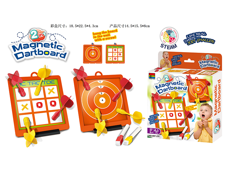 Magnetic Dartboard & Tic Tac Toe 2 In 1 Board Game