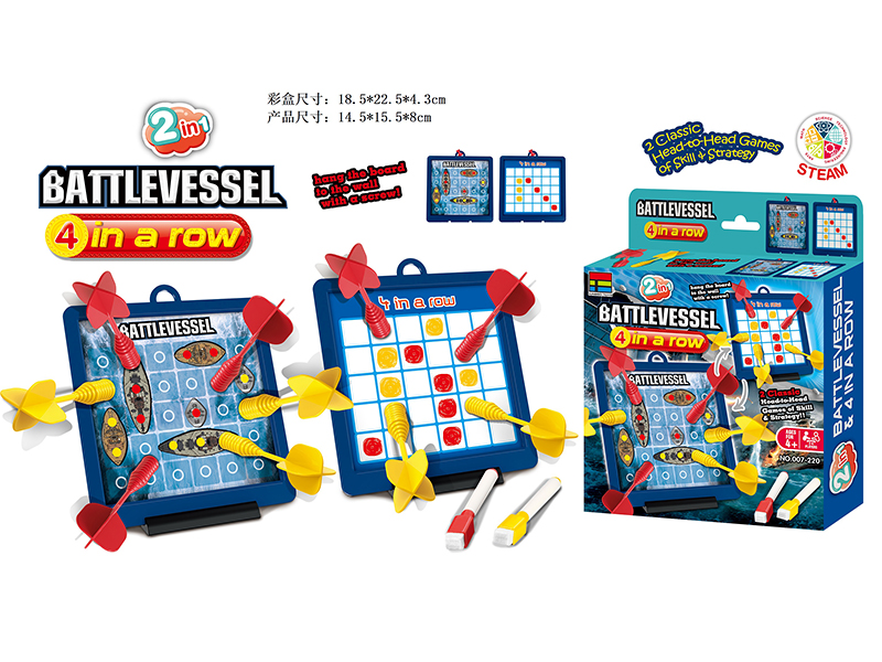 Battlevessel & 4 In A Row 2 In 1 Board Game