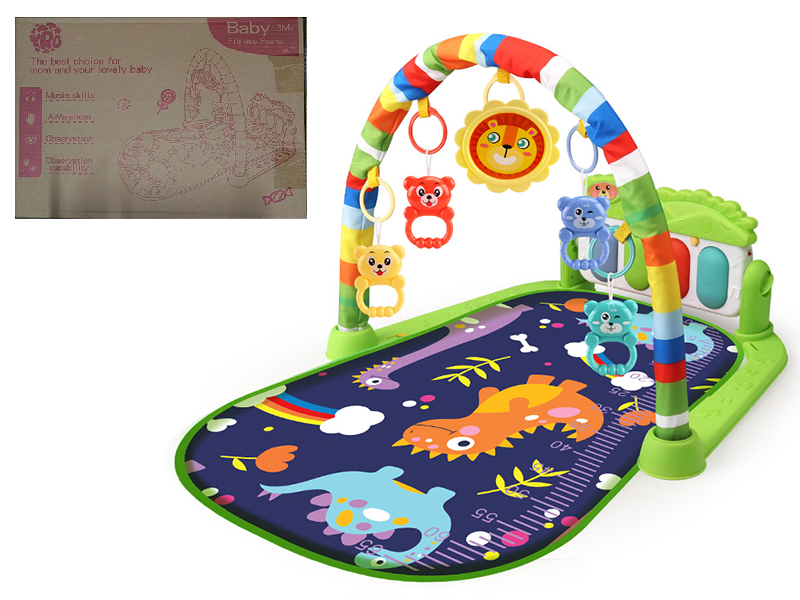 Dinosaur Theme Baby Pedal Piano Fitness Blanket(Green)