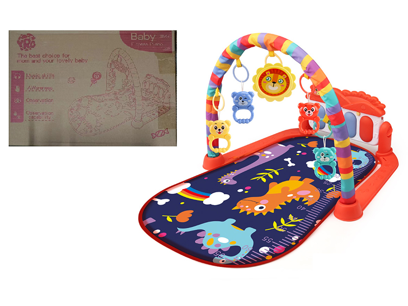 Dinosaur Theme Baby Pedal Piano Fitness Blanket(Red)