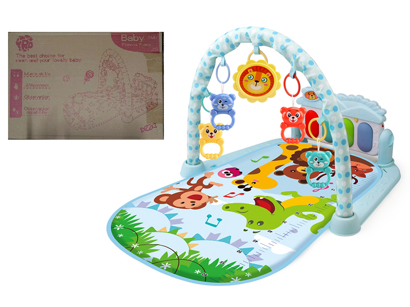 Animal Theme Baby Pedal Piano Fitness Blanket(Blue)