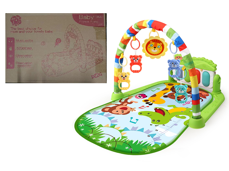 Animal Theme Baby Pedal Piano Fitness Blanket(Green)