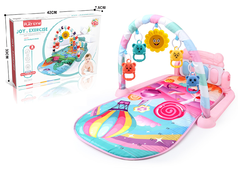 Hot Sir Balloon Theme Baby Pedal Piano Fitness Blanket(Pink)