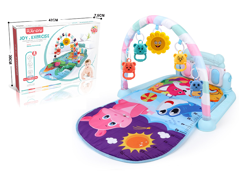 Beach Animal Theme Baby Pedal Piano Fitness Blanket(Blue)