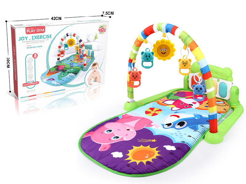 Beach Animal Theme Baby Pedal Piano Fitness Blanket(Cyan)