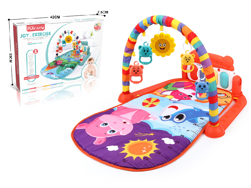 Beach Animal Theme Baby Pedal Piano Fitness Blanket(Nordic Red)