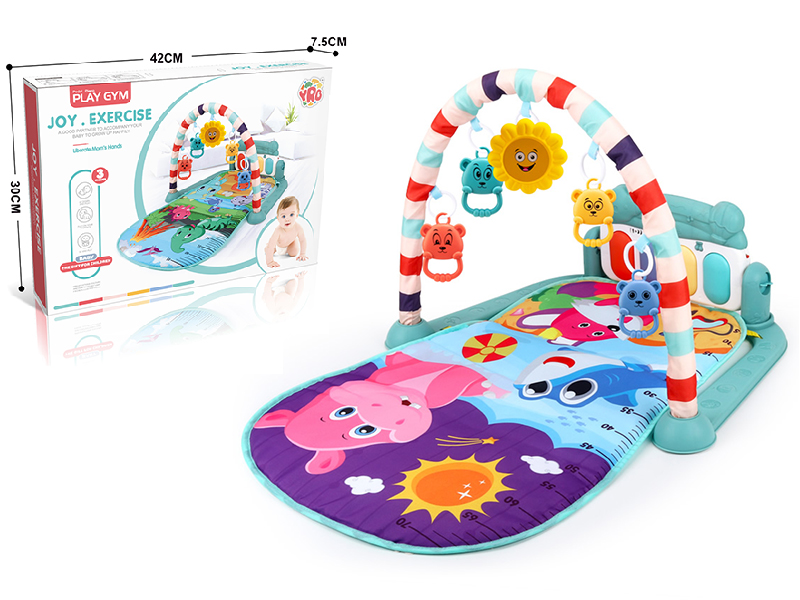 Beach Animal Theme Baby Pedal Piano Fitness Blanket(Nordic Blue)