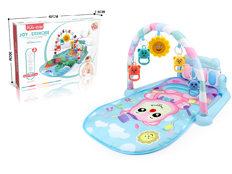 Squirrel Theme Baby Pedal Piano Fitness Blanket(Blue)