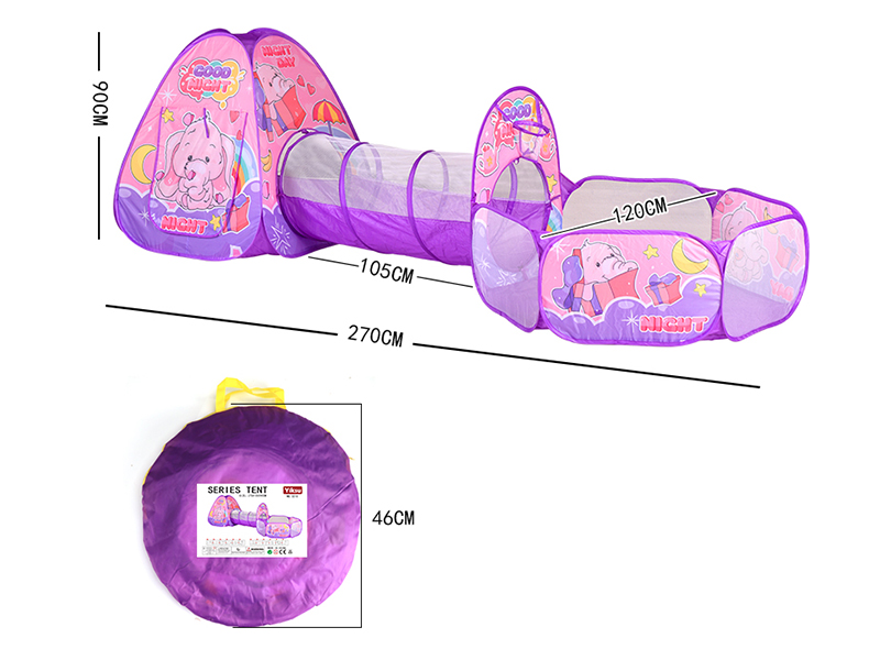 Children's Tent Crawl Tunnel Ball Pool 3 In 1