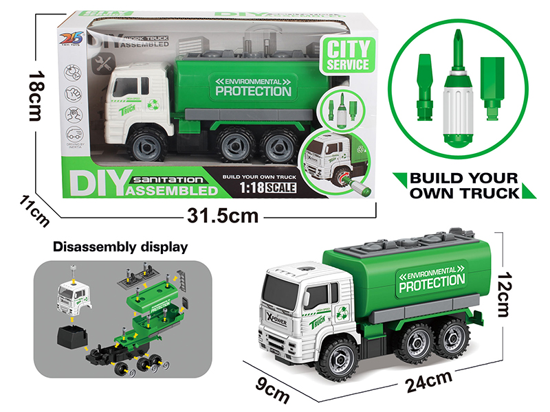 DIY Assembly Friction Garbage Truck