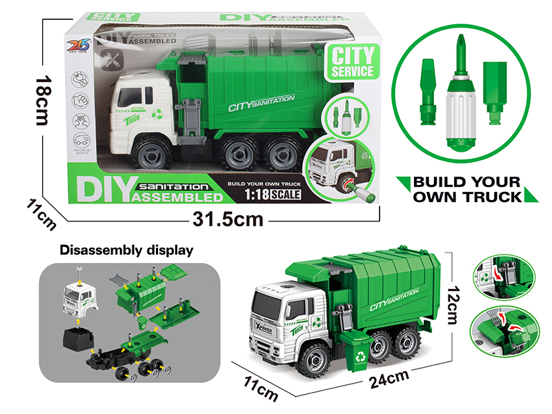 DIY Assembly Friction Garbage Truck