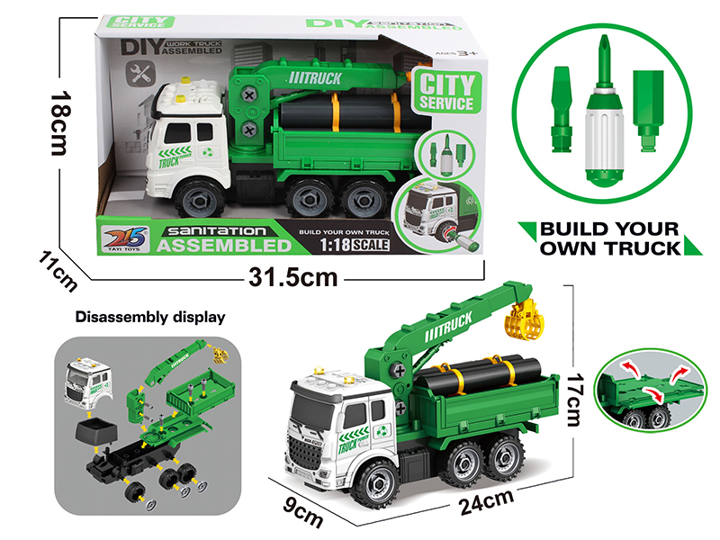 DIY Assembly Friction Truck(3 Keys, With Lights And Music)