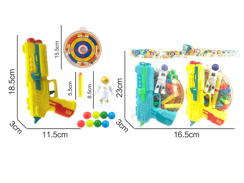 Ping-Pong Ball & Soft Bullet Gun With Astronaut