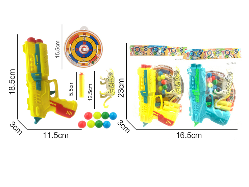 Ping-Pong Ball & Soft Bullet Gun With Animals