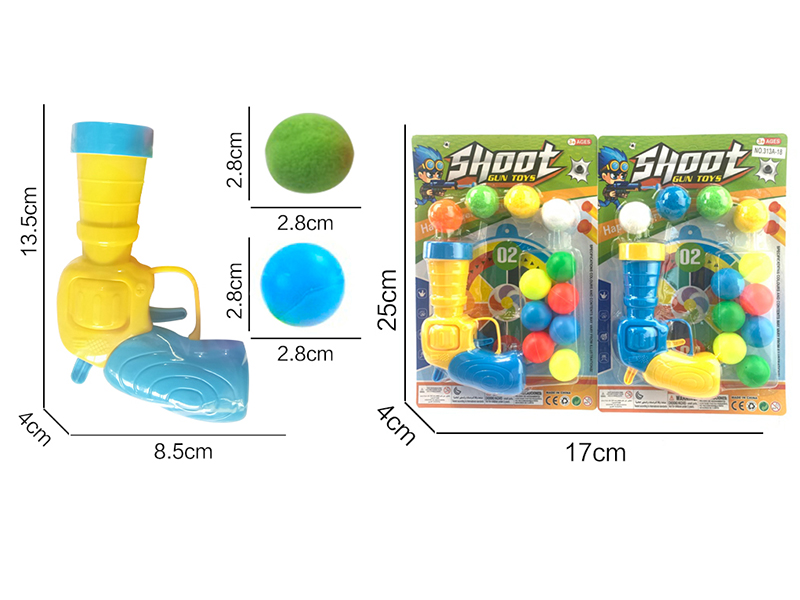 Plush Ball & Ping-Pong Ball Gun Set Funny Cat Toy