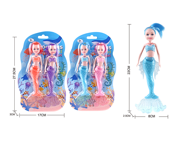 22cm Mermaid Doll With Lights 2PCS