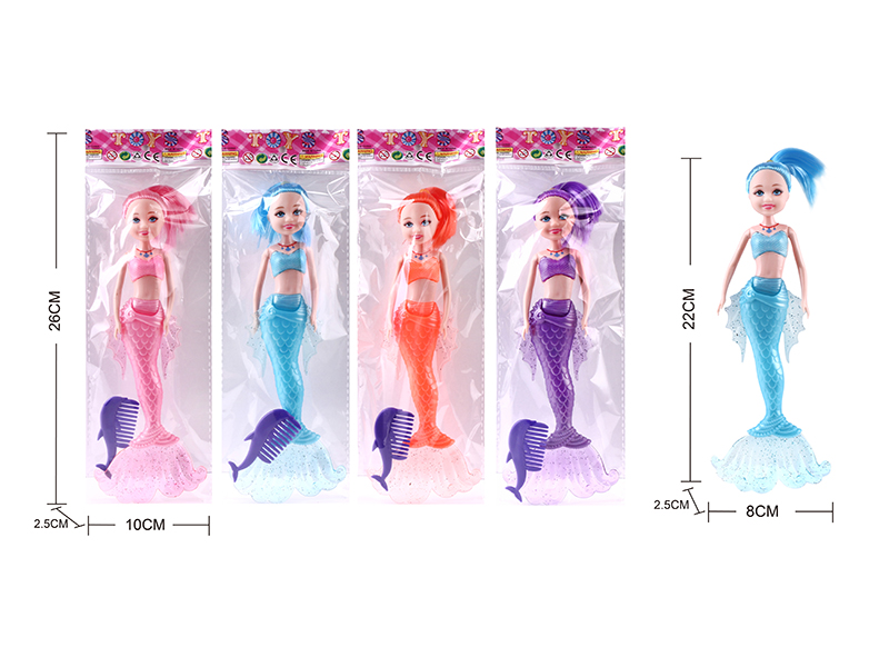 22cm Mermaid Doll With Lights + Comb