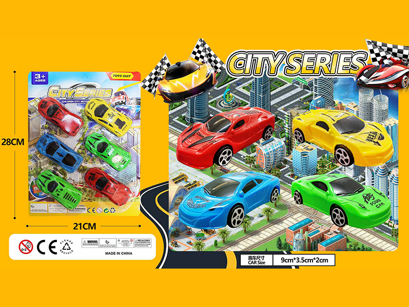 6PCS Pull Back Sports Car