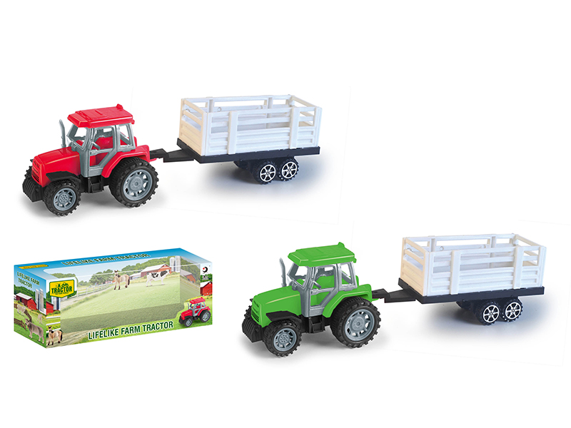 Friction Farm Tractor Trailer Toy