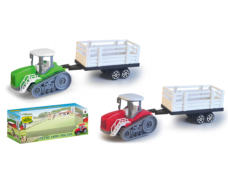 Friction Farm Tractor Trailer Toy