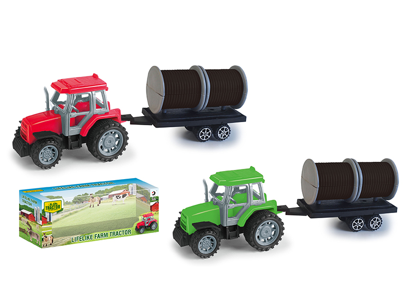 Friction Farm Tractor Trailer Toy