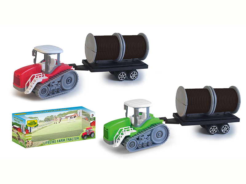 Friction Farm Tractor Trailer Toy