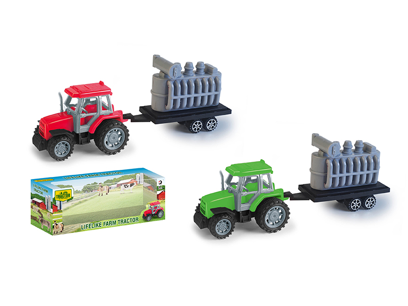 Friction Farm Tractor Trailer Toy