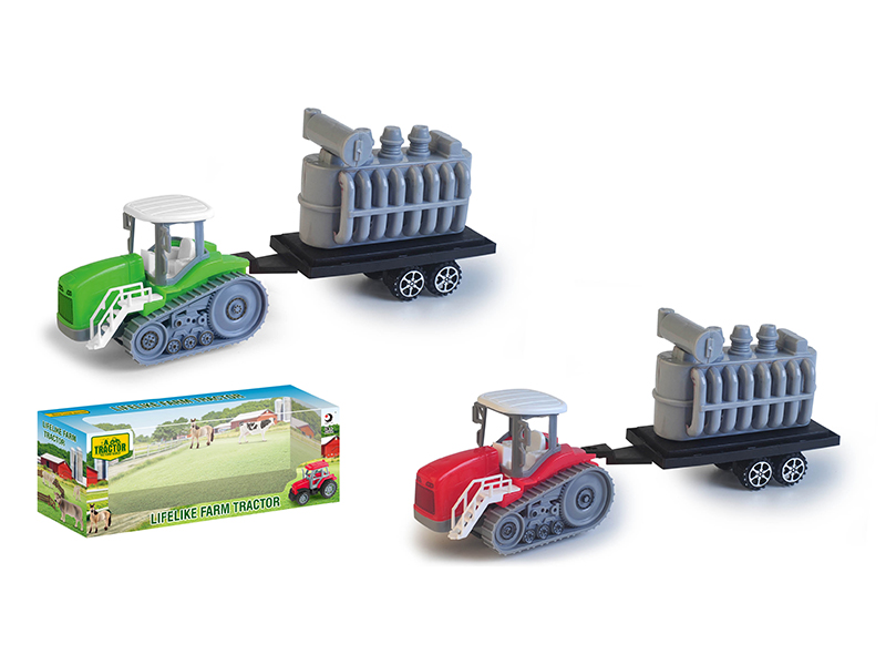Friction Farm Tractor Trailer Toy