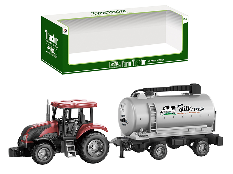 Friction Farm Tractor Trailer Toy