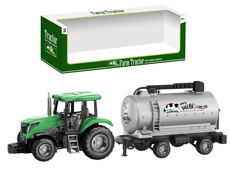 Friction Farm Tractor Trailer Toy