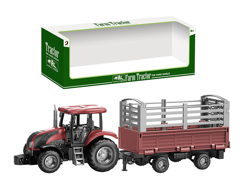 Friction Farm Tractor Trailer Toy