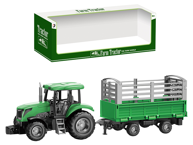 Friction Farm Tractor Trailer Toy