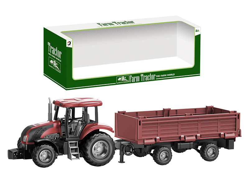 Friction Farm Tractor Trailer Toy